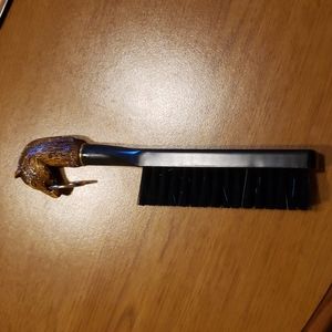 Vintage Horse head shoe polish brush & horn set